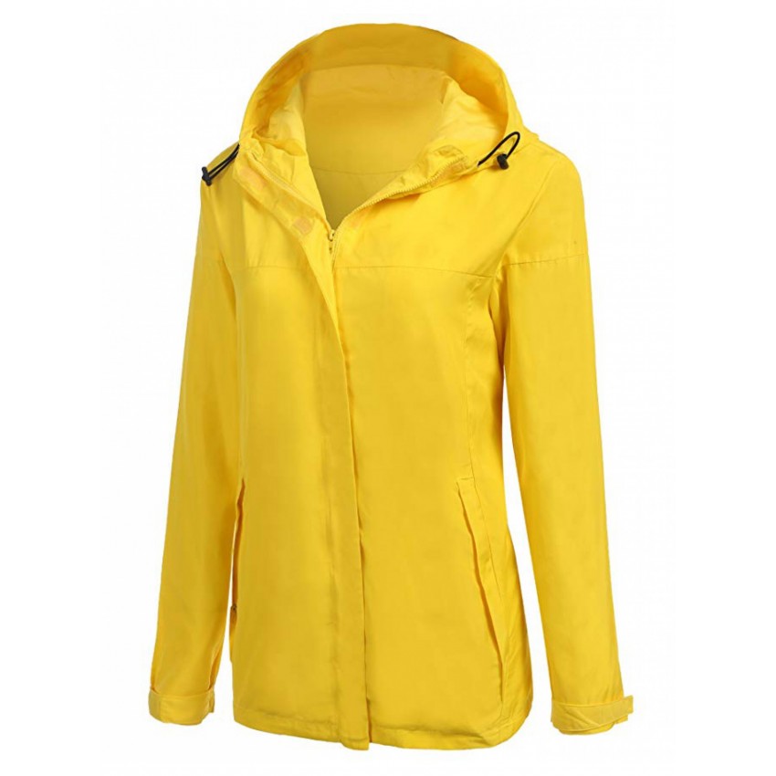 Women Long Sleeve Lightweight Windbreaker Outdoor Active Raincoat Jackets Hooded