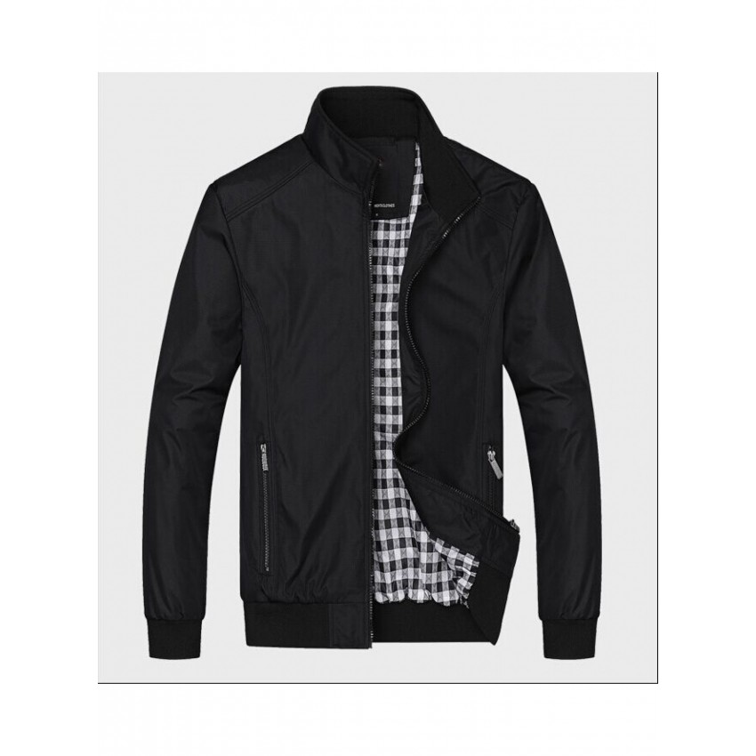 Men Spring Autumn Outerwear Mandarin Collar Clothing