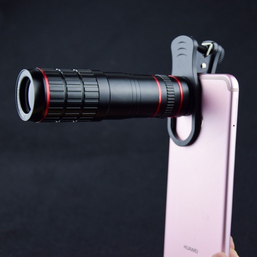 Metal telephoto lens with external camera lens